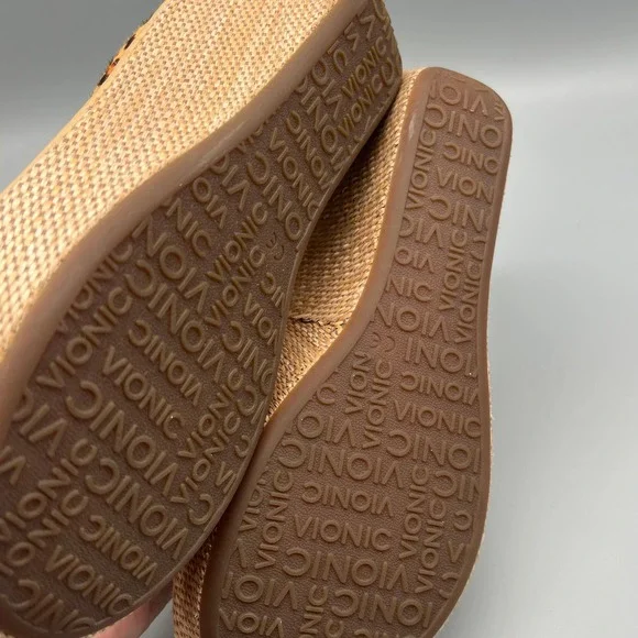 Vionic Grenada Leopard Calf Hair Wedge Sandals Orthaheel Tan Brown Women 8 - Picture 5 of 7